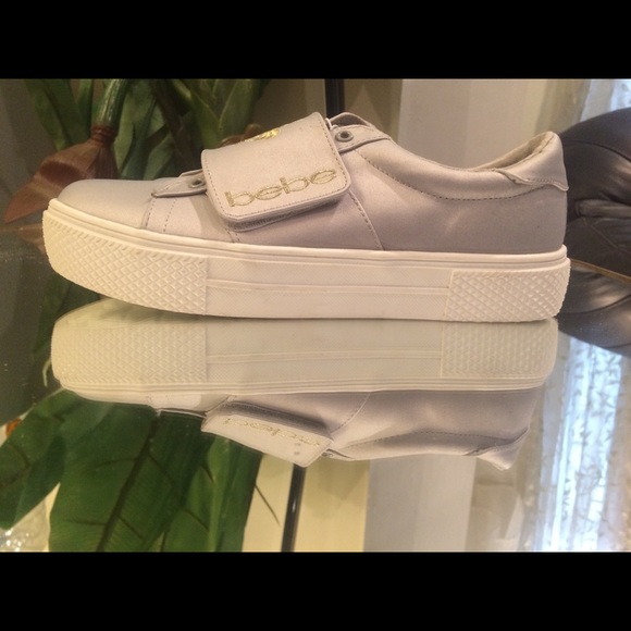 Bebe light grey satin sneakers - Picture 4 of 6